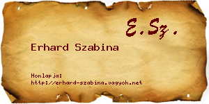 Erhard Szabina névjegykártya